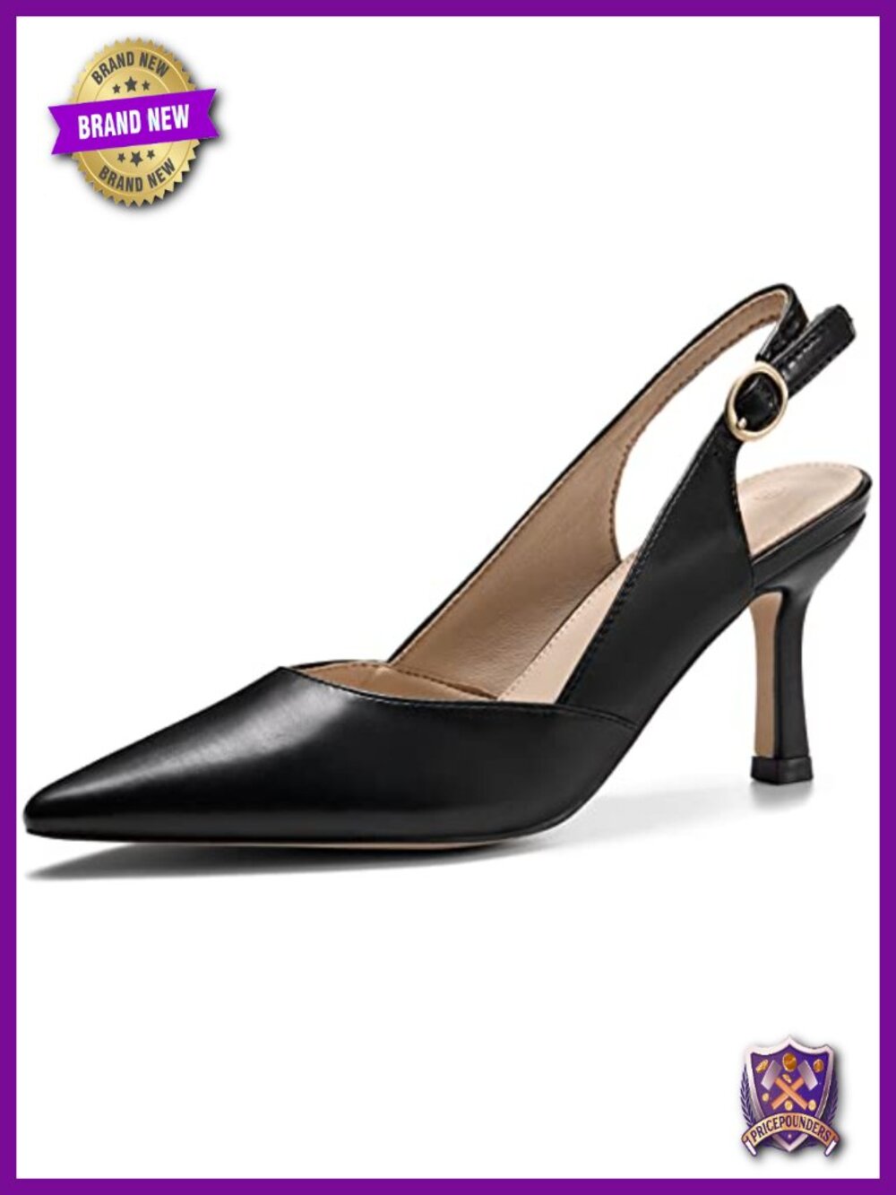 Closed Pointed Toe Slingback Kitten Heels Wedding Party Dress Pumps Shoes